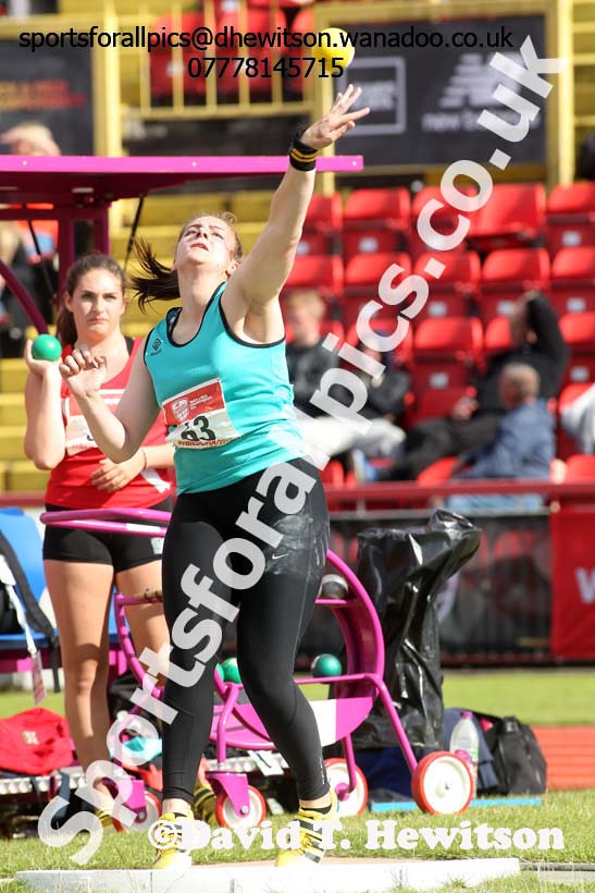Inter girls shot, English Schools Track and Field. Photo: David T. Hewitson/Sports for All Pics
